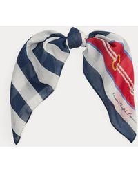 Ralph Lauren - Rope-Print Striped Cotton-Silk Scarf - Lyst