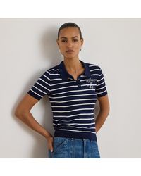 Ralph Lauren - Striped Cotton-Blend Polo Shirt - Lyst