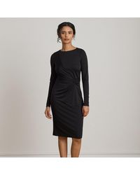 Ralph Lauren - Twist-Front Jersey Boatneck Dress - Lyst