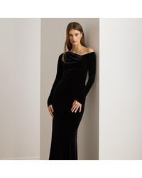 Ralph Lauren - Asymmetrisches Abendkleid Aus Samt - Lyst