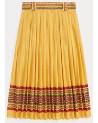 RRL - Embroidered Cotton Voile Skirt - Lyst