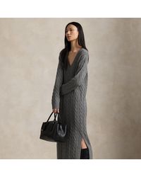 Polo Ralph Lauren - Cable-Knit V-Neck Sweater Dress - Lyst