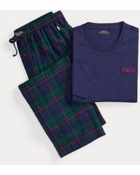 Polo Ralph Lauren - Cotton Jersey & Plaid Flannel Sleep Set - Lyst