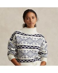 Polo Ralph Lauren - Polo Wool Blend Geometric Motif Jumper - Lyst