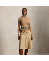 Polo Ralph Lauren - Cotton‑Wool Twill Midi Skirt - Lyst