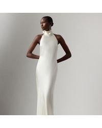 Ralph Lauren - Chilton Stretch Satin Evening Dress - Lyst