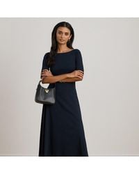 Ralph Lauren - Lauren - Tallas Pequeña - Vestido midi de algodón elástico - Lyst