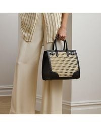Ralph Lauren - Rattan & Leather Medium Devyn Tote Bag - Lyst