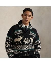 Polo Ralph Lauren - Pull En Laine Mélangée À Motif Élan - Lyst