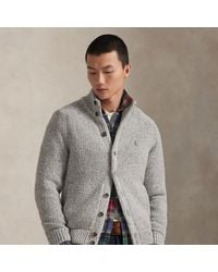 Ralph Lauren - Wool-Blend Mockneck Cardigan - Lyst