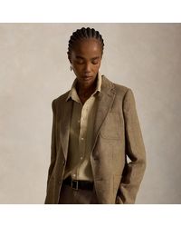 Polo Ralph Lauren - Single-Breasted Plaid Linen Tweed Blazer - Lyst