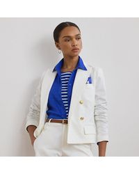 Ralph Lauren - Kurzer Zweireihiger Blazer Aus Segeltuch - Lyst