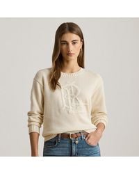 Ralph Lauren - Embroidered-Logo Combed Cotton Jumper - Lyst