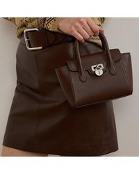 Ralph Lauren - Ralph Lauren Pebbled Leather Small Tanner Satchel - Lyst