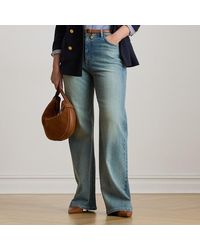 Ralph Lauren - Ralph Lauren High-Rise Straight Wide-Leg Jean - Lyst
