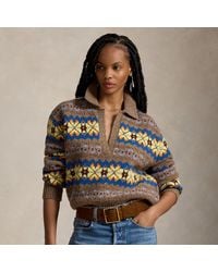 Polo Ralph Lauren - Fair Isle Wool-Blend Polo-Collar Jumper - Lyst