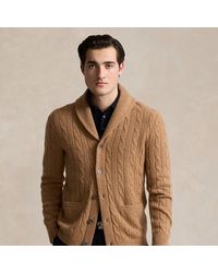 Polo Ralph Lauren - Cable-knit Cashmere Shawl Cardigan - Lyst