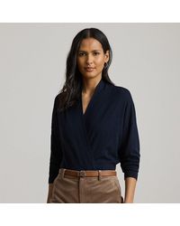Ralph Lauren - Pull À Col En V Croisé En Coton Et Modal - Lyst