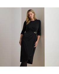 Ralph Lauren - Ralph Lauren Buckle-Trim Stretch Jersey Dress - Lyst