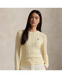 Polo Ralph Lauren - Maglia a girocollo in cotone a trecce - Lyst