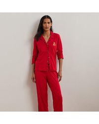 Ralph Lauren - Plaid-Trim Jersey Sleep Set - Lyst