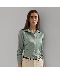 Lauren by Ralph Lauren - Classic-Fit Hemd aus Satin-Charmeuse - Lyst