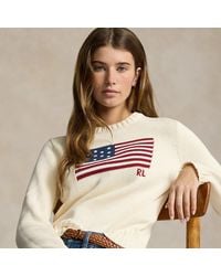 Polo Ralph Lauren - Flag Cotton Crewneck Jumper - Lyst