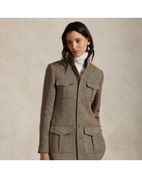 Ralph Lauren - Visgraat Jas Van Linnenmix Met Mockneck - Lyst