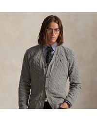 Polo Ralph Lauren - Cardigan Torsadé En Laine Et Cachemire - Lyst