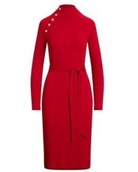 Ralph Lauren - Abito a coste con collo a lupetto - Lyst