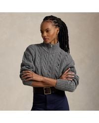 Polo Ralph Lauren - Cable Wool-Cashmere Half-Zip Jumper - Lyst