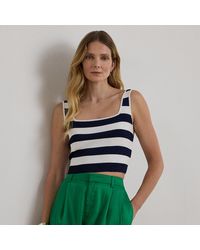 Ralph Lauren - Striped Cropped Sleeveless Jumper - Lyst