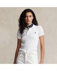 Polo Ralph Lauren - Poloshirt mit Zopfmuster - Lyst