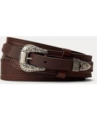 Ralph Lauren - Topstitched Western Leather Belt - Lyst
