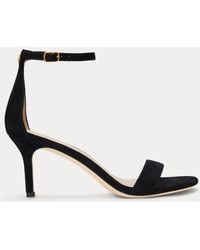 Ralph Lauren - Ralph Lauren Allie Mid-Heel Suede Sandal - Lyst