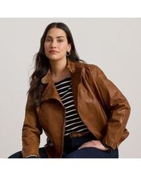 Ralph Lauren - Ralph Lauren Burnished Leather Moto Jacket - Lyst