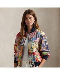 Polo Ralph Lauren - Cazadora Bomber De Sarga Con Flores - Lyst