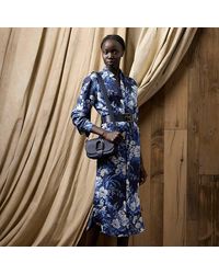 Ralph Lauren Collection - Graison Floral Linen Canvas Day Dress - Lyst