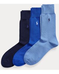 Polo Ralph Lauren - Cotton-Blend Trouser Sock 3-Pack - Lyst