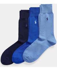 Polo Ralph Lauren - Tre paia di calze lunghe in misto cotone - Lyst