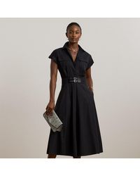Ralph Lauren - Buckle-Trim Cotton-Blend Shirtdress - Lyst