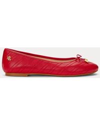 Ralph Lauren - Jayna Stitched Leather Flat - Lyst