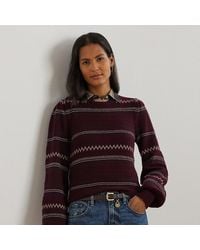 Ralph Lauren - Fair Isle Wool-blend Puff-sleeve Sweater - Lyst