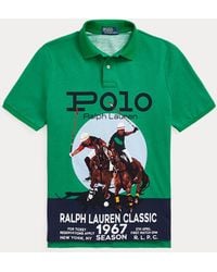Polo Ralph Lauren Classic-Fit Piqué-Polohemd mit Grafik - Grün