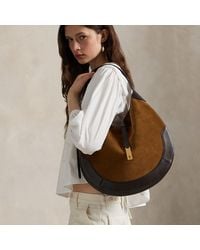 Ralph Lauren - Polo Id Suede Large Shoulder Bag - Lyst
