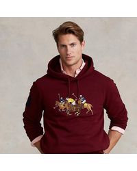 mens pink pony fleece moletom com capuz