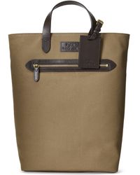 Polo Ralph Lauren Leather-trim Canvas Convertible Tote - Brown