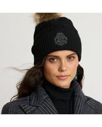 Ralph Lauren - Pom-Pom Cable-Knit Beanie - Lyst