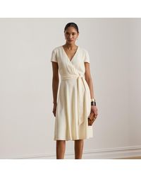 Ralph Lauren - Belted Georgette Surplice Dress - Lyst