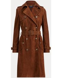 Polo Ralph Lauren Lamb-suede Trench Coat - Brown